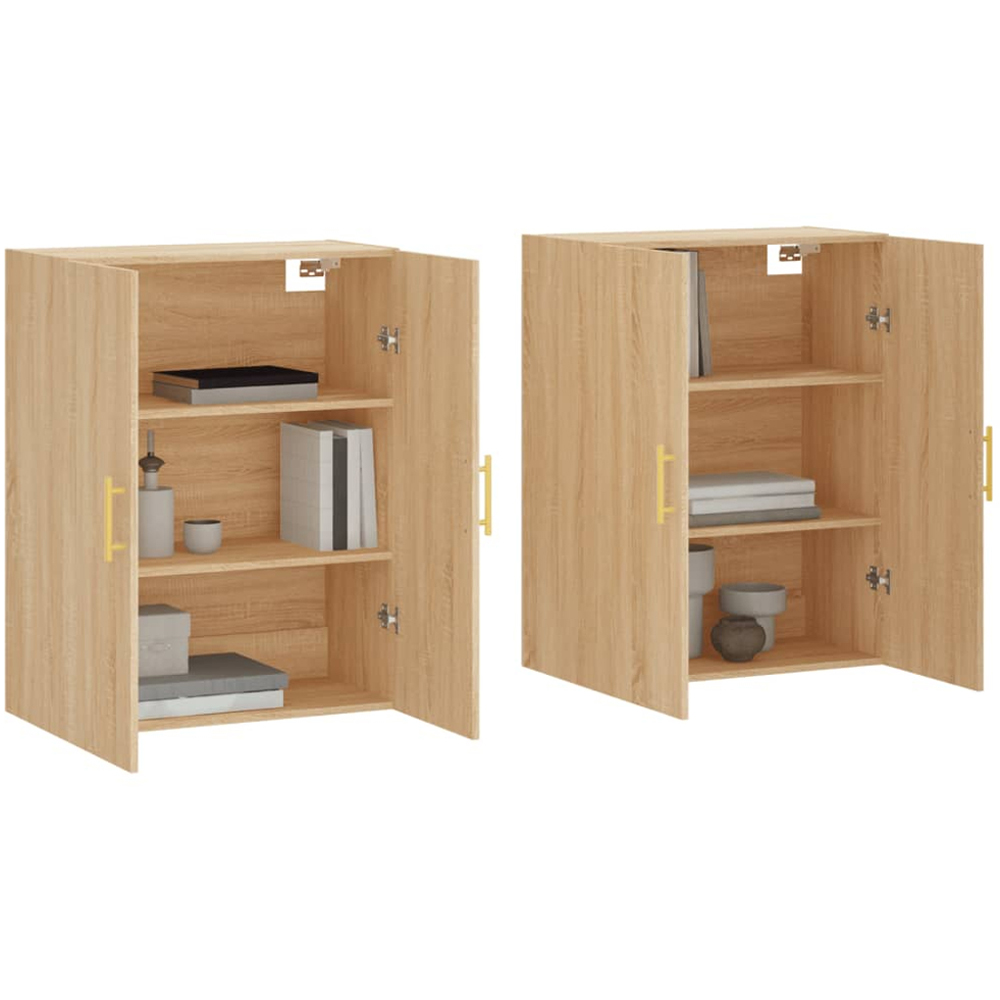 vidaXL 2 Door Sonoma Oak Wall Mounted Cabinet 2 Pack Image 3
