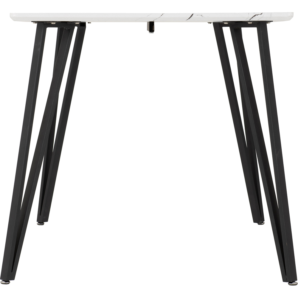 Seconique Marlow 4 Seater Dining Table White Marble Effect Image 4