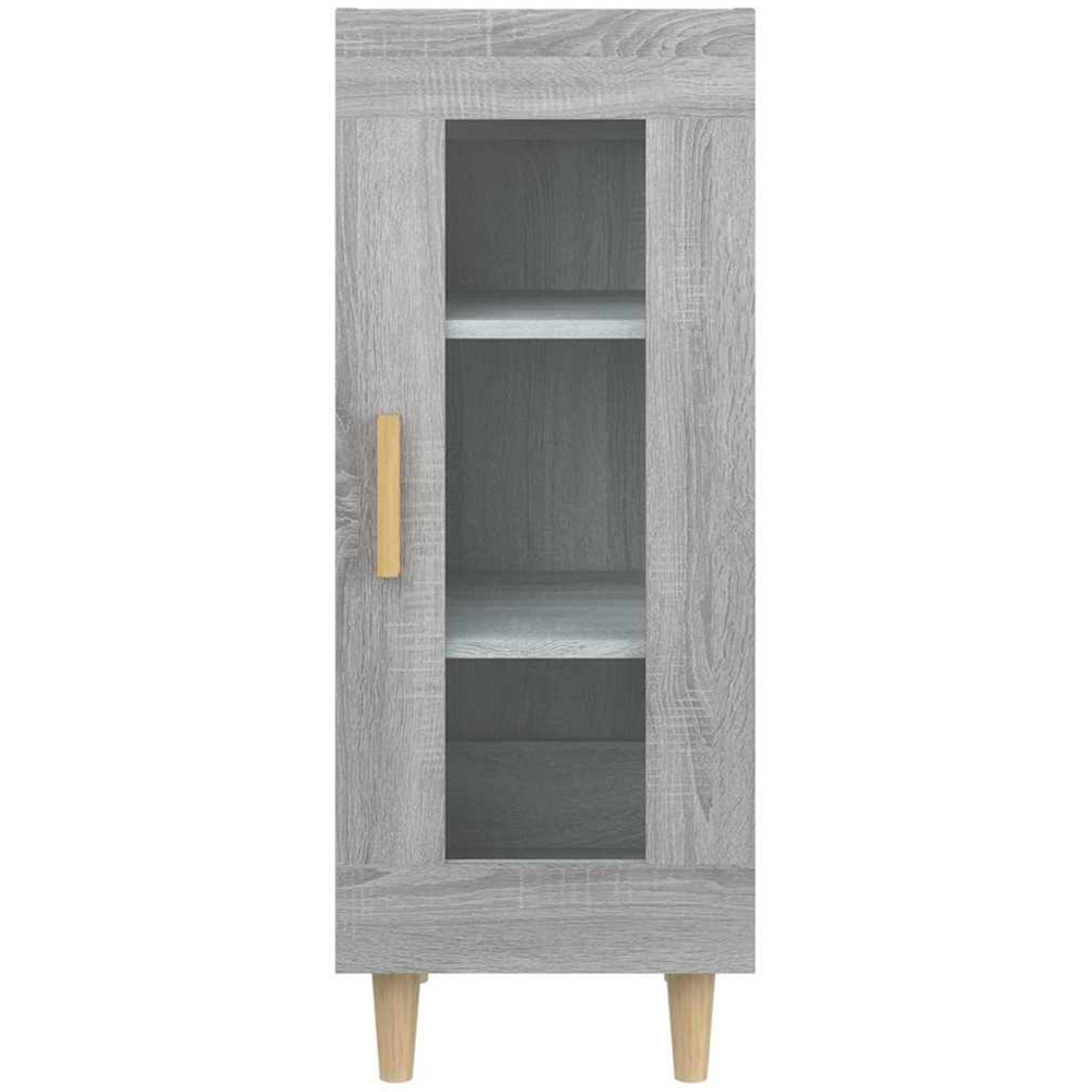 vidaXL Single Glass Door Grey Sonoma Wooden Sideboard Image 4