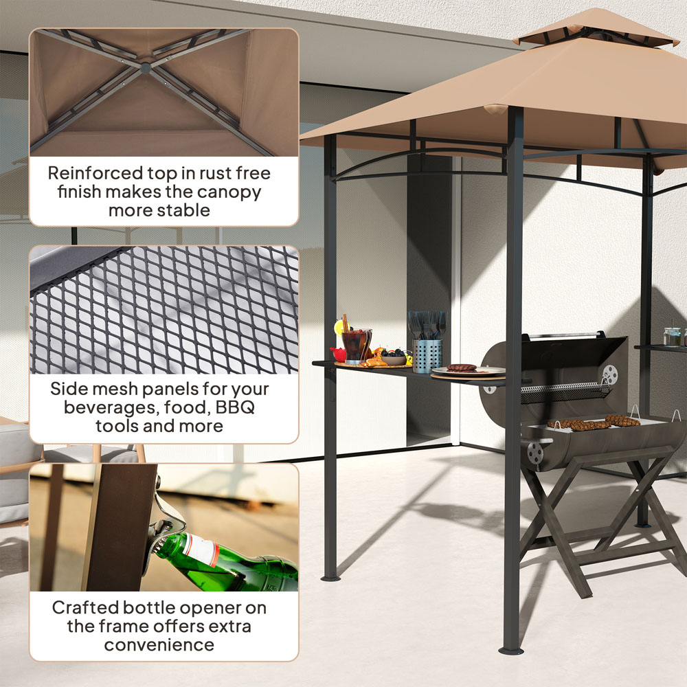 Outsunny 1.4 x 2.4m 2 Tier BBQ Grill Gazebo Image 5