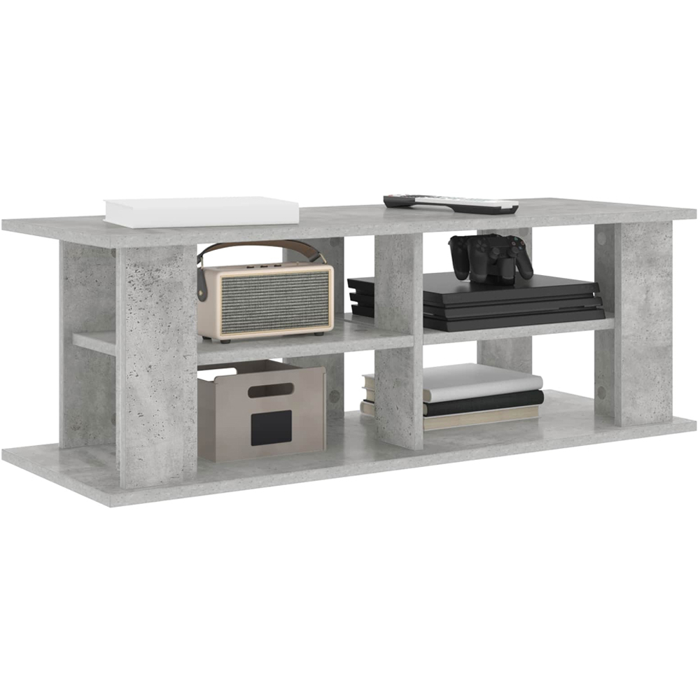 vidaXL 4 Shelf Concrete Grey TV Stand Image 3