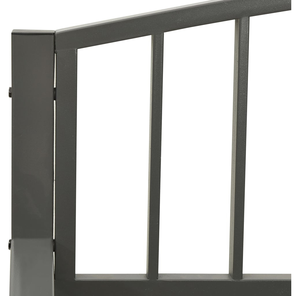 vidaXL 2 Seater Grey Powder Coated Steel Garden Bench Image 5