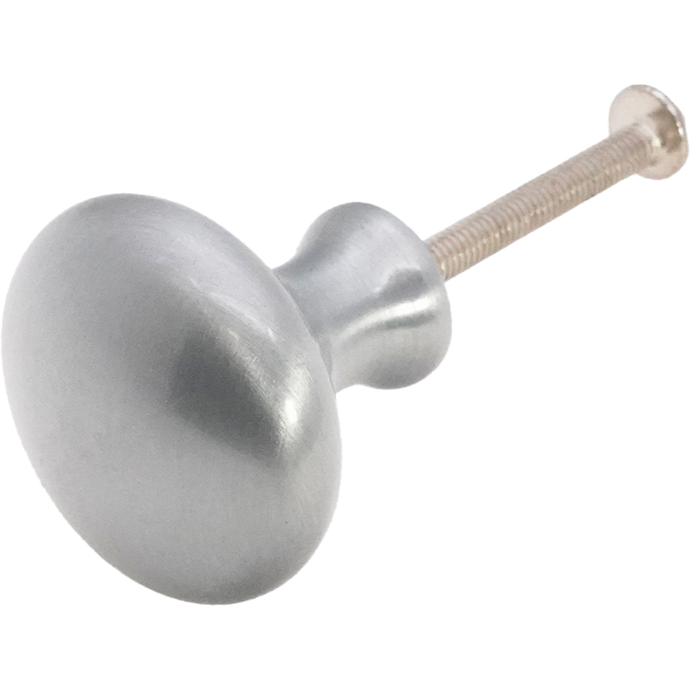 Spira Brass Mushroom Satin Chrome Medium 32mm Cupboard Knob Image 3