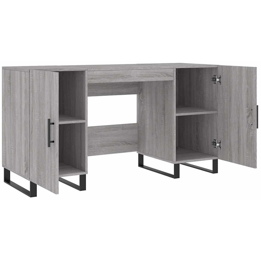 vidaXL 2 Door Computer Desk Grey Sonoma Image 4