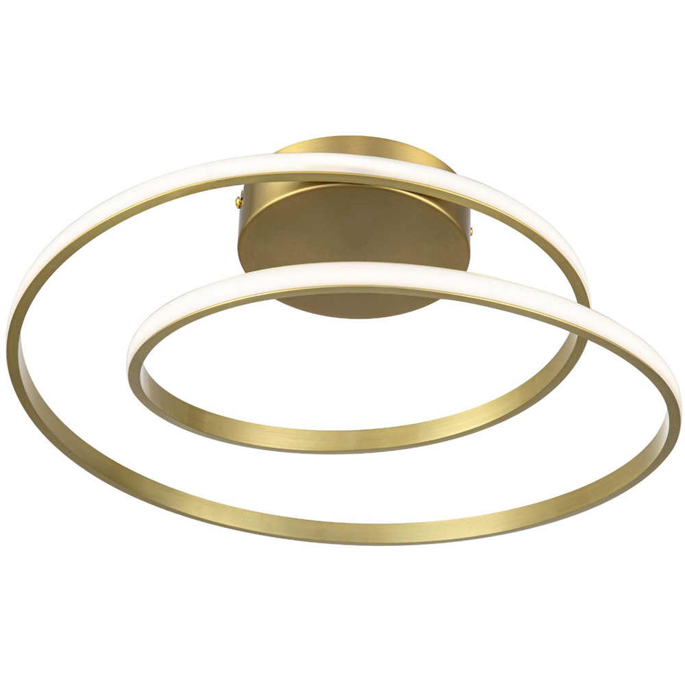 Cosylyte Alston 2 Ring Brushed Brass LED Flush Ceiling Light Image 3
