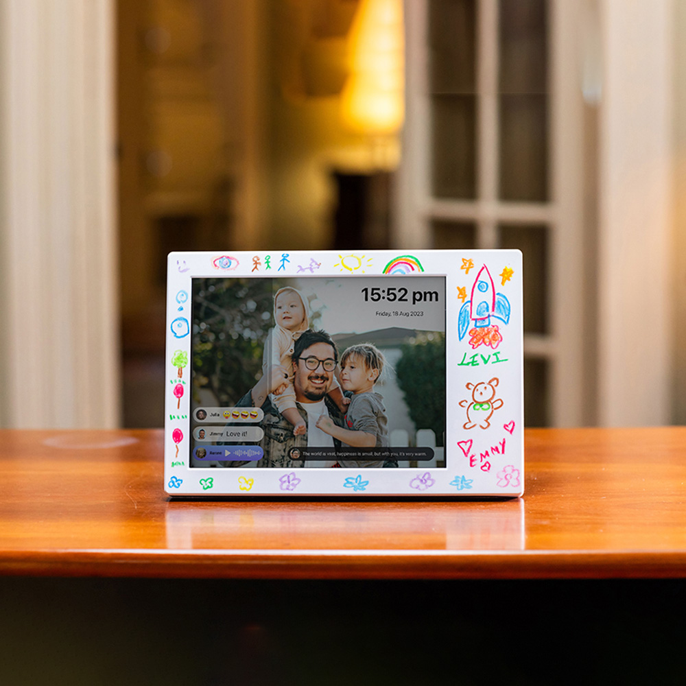 myFirst Frame Doodle 9 White Kids Digital Photo Frame with Artwork Image 2