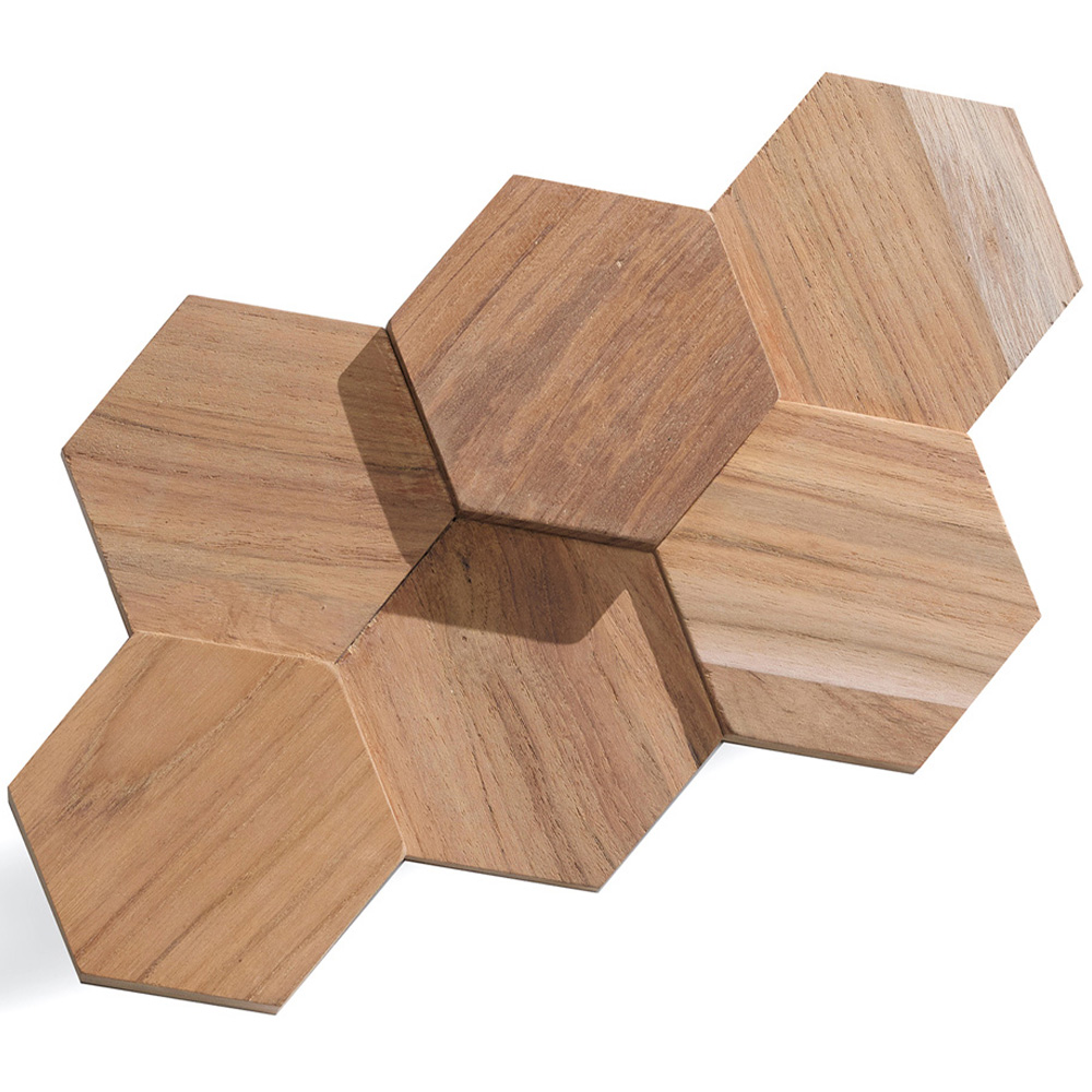 Wallsupply UltraWood Hexagon Teak Wall Panel 10 Pack Image 2