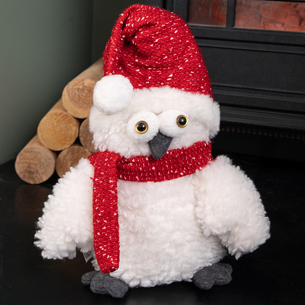 Samuel Alexander Goggle Owl with Santa Hat Plush Christmas Decoration 30cm Image 7