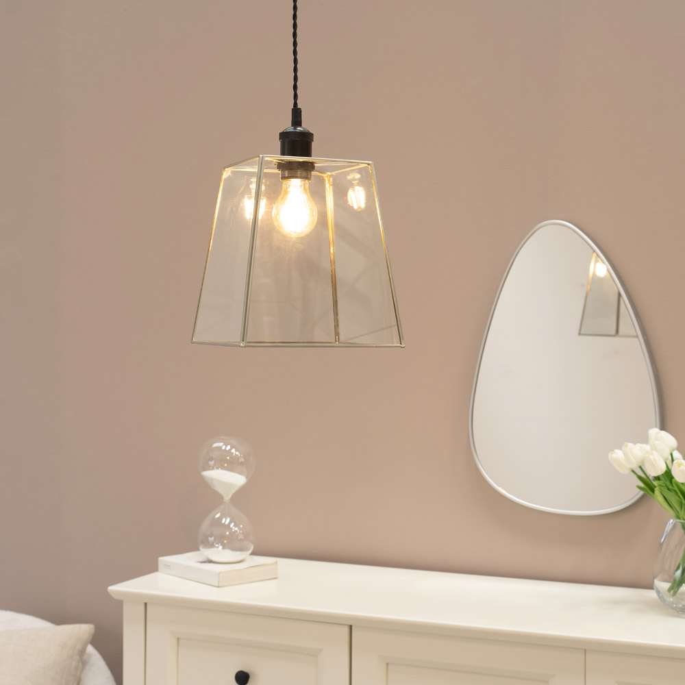 ValueLights Susie 2 Pack Chrome Glass Pendant Shade Image 2