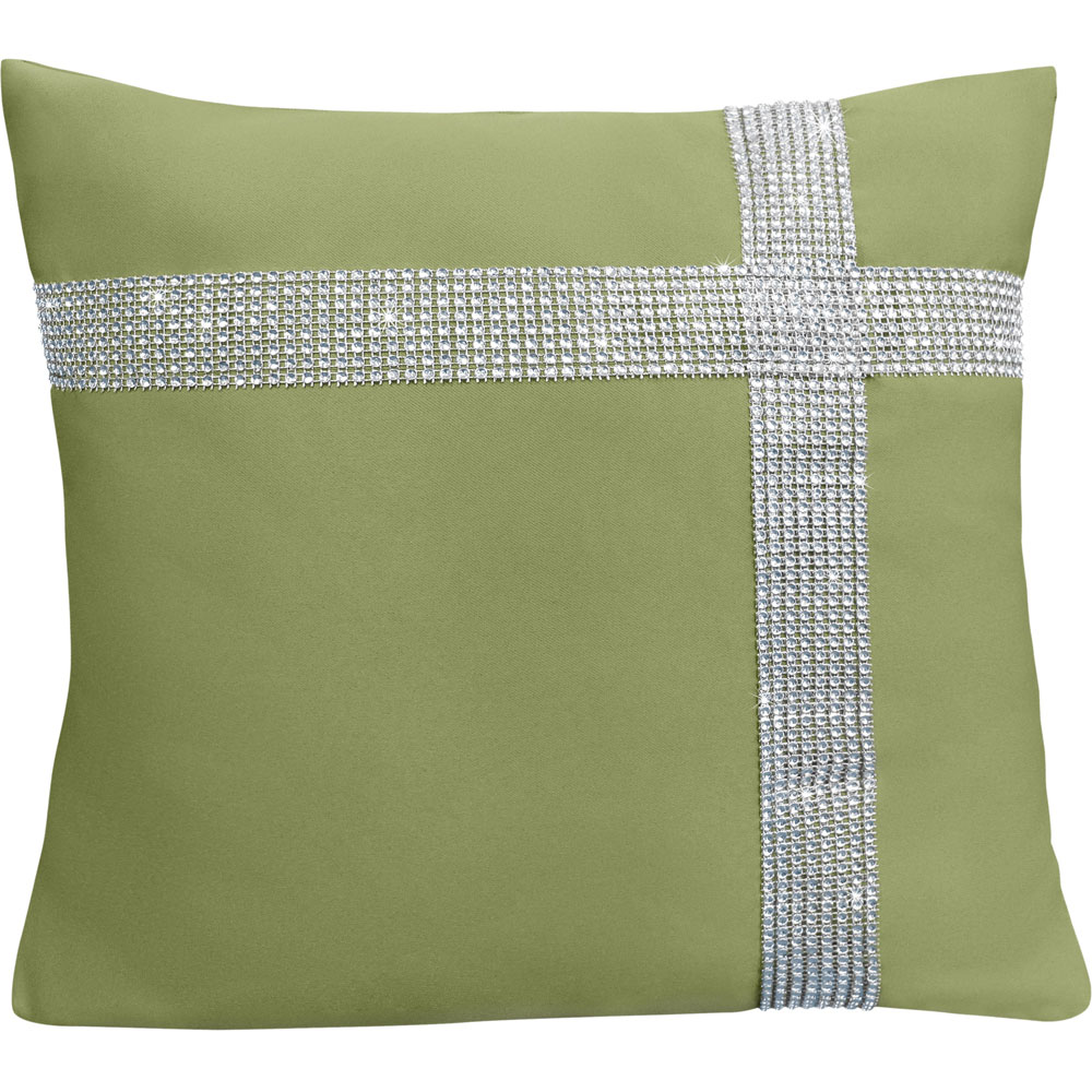 Velosso Diamante Cross Green Filled Cushion 43 x 43cm 2 Pack Image 1