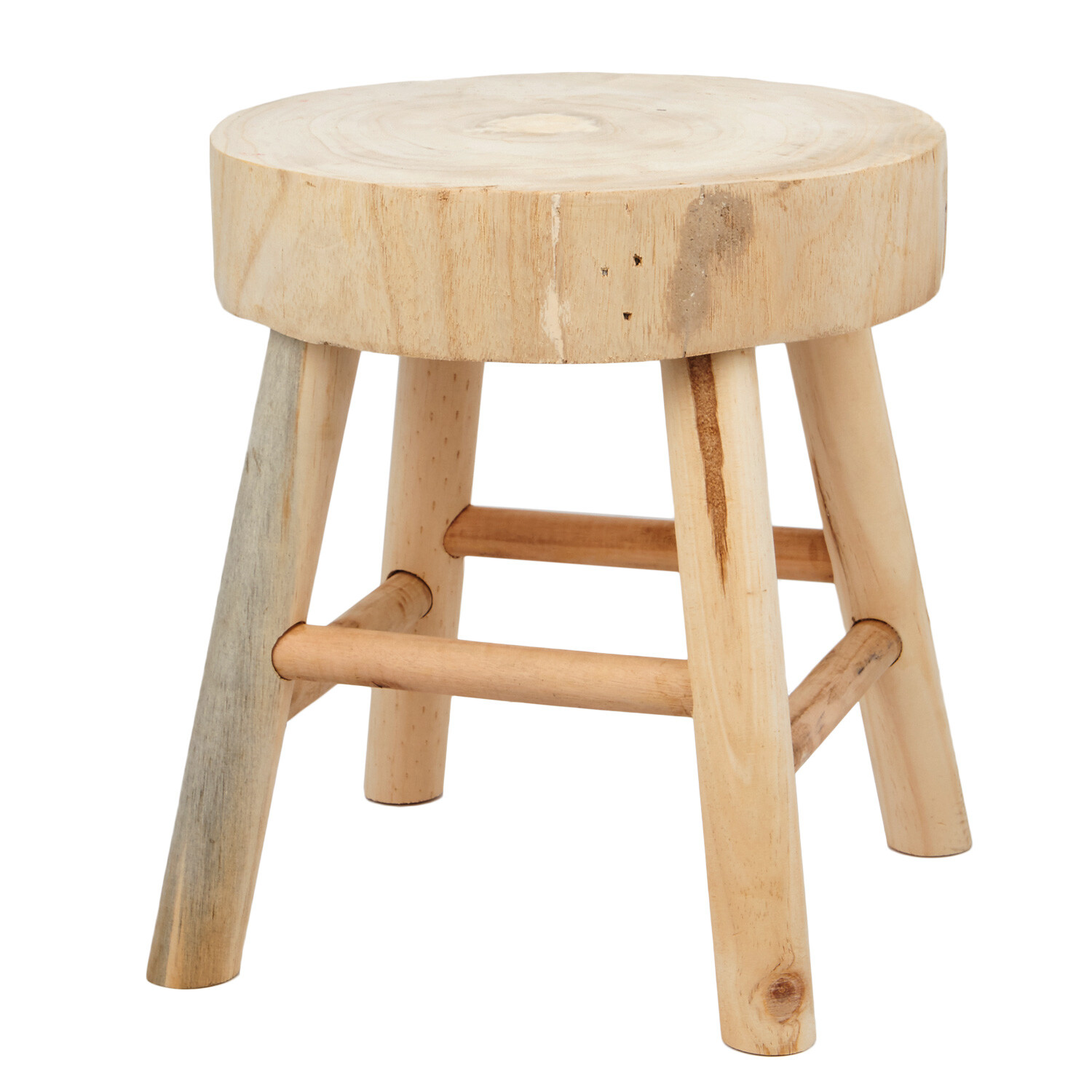 Wooden Footstool - Natural Image 2
