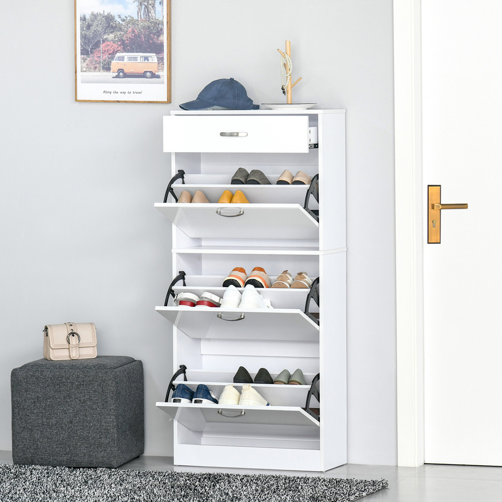 HOMCOM 4 Drawer High Gloss Shoe Cabinet Image 7
