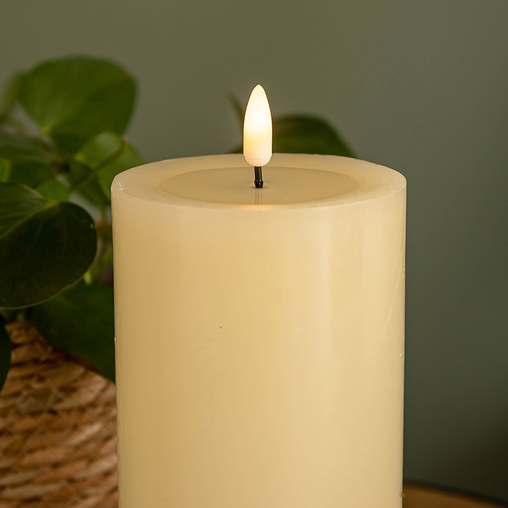 Samuel Alexander Cream Melted Wax Pool Candle LED Christmas Decoration 23cm Image 4