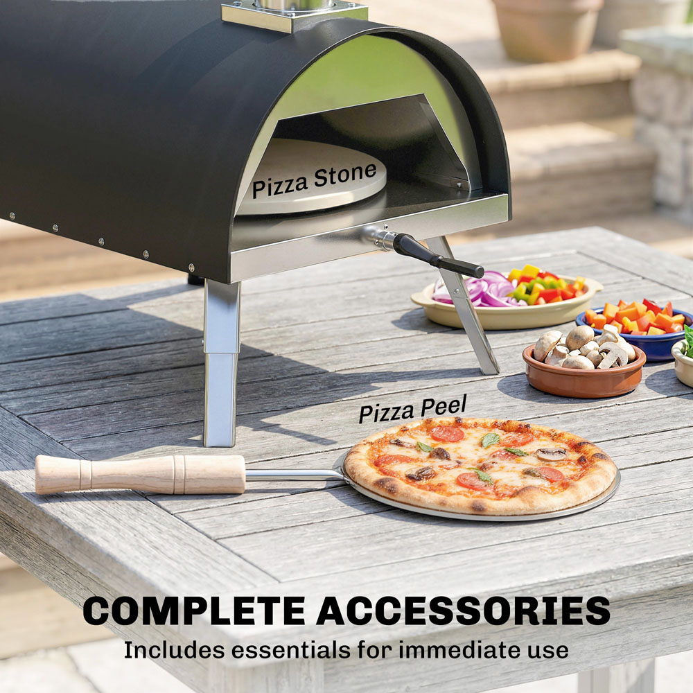 Outsunny Rotating Stone Portable 12 inch Outdoor Pizza Oven Image 8
