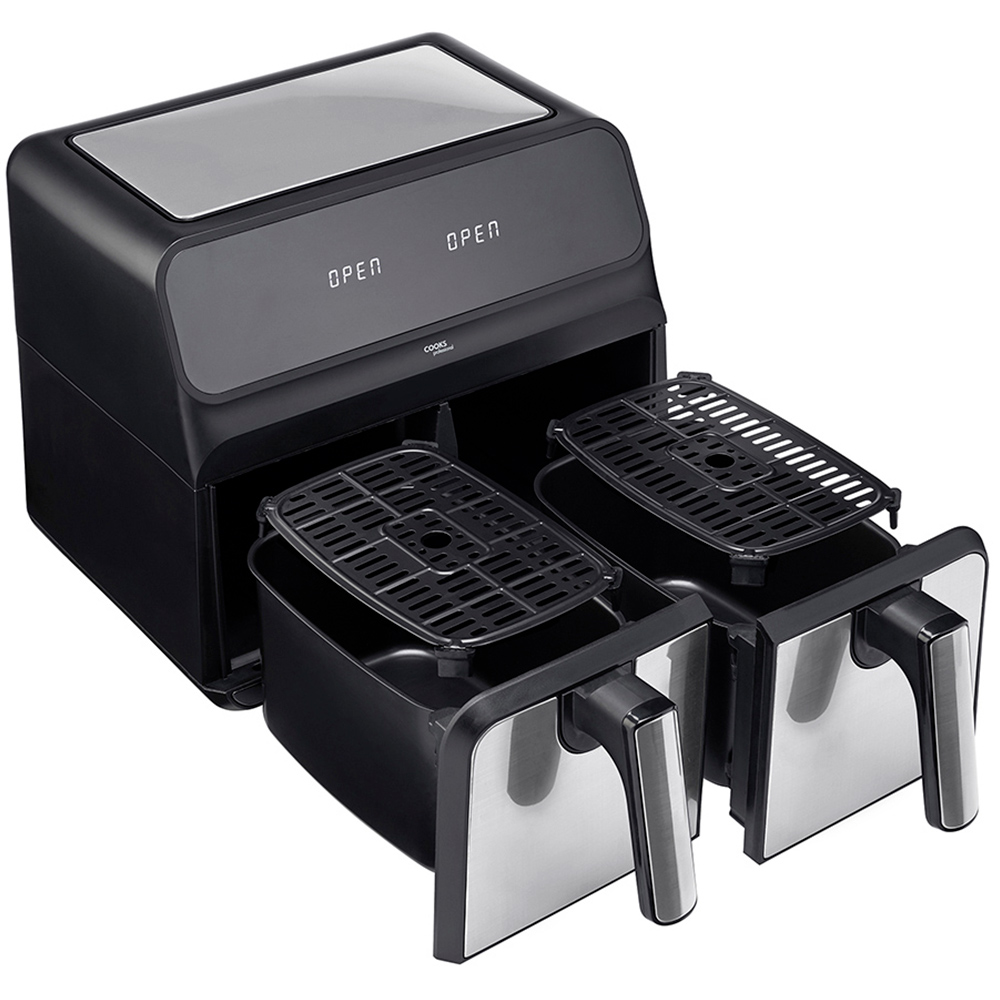 Cooks Professional K264 8L Silver Stainless Steel Dual Basket Air Fryer 1700W Image 3