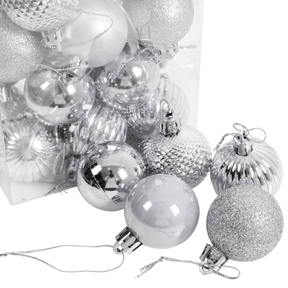 Living and Home Silver Bauble 36 Pack Image 8