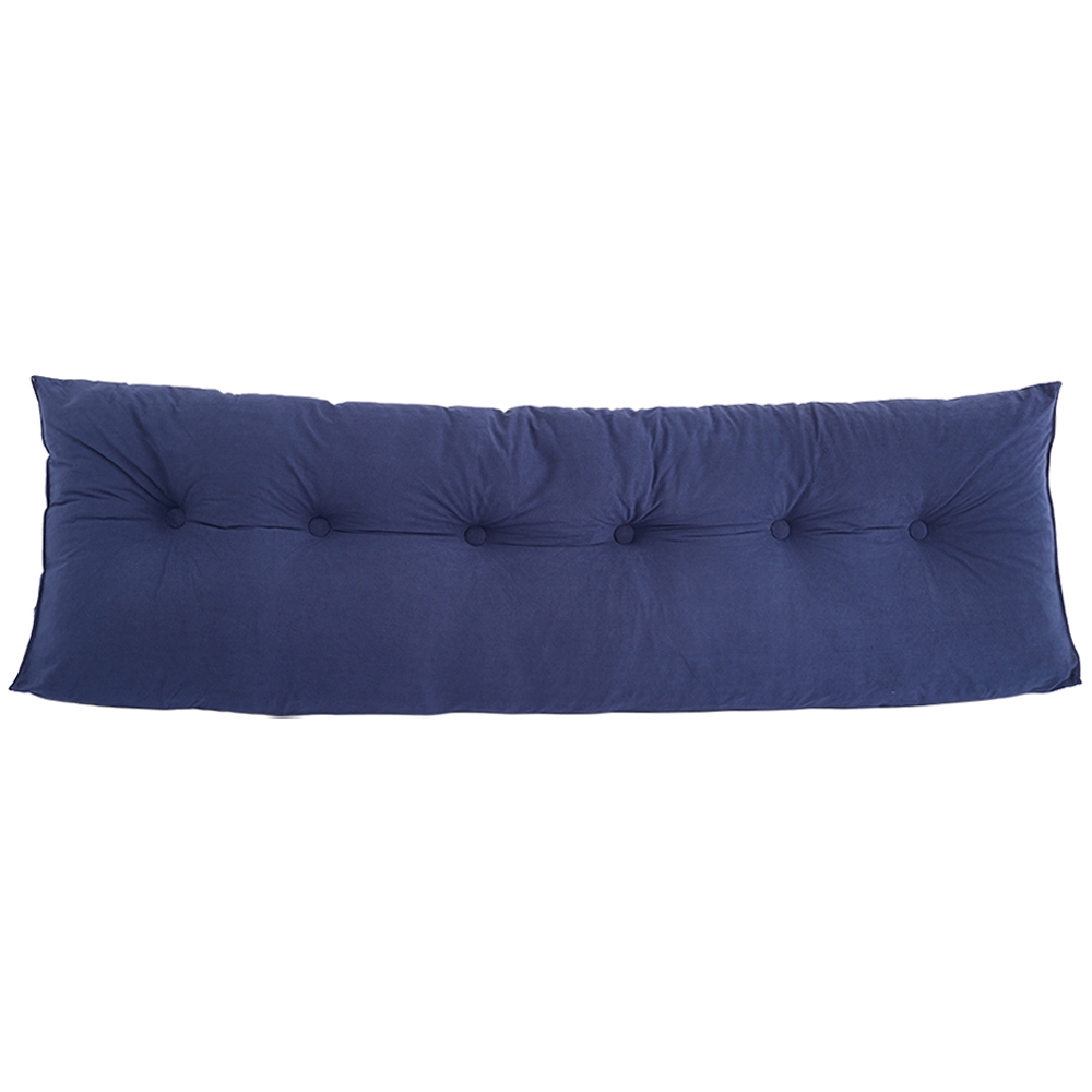 Living and Home Dark Blue Chenille Wedge Headboard Pillow with Side Pocket 180 x 50cm Image 2