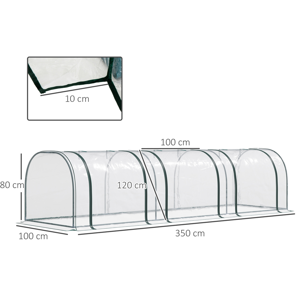 Outsunny Portable Long Tunnel 11.4 x 3.2ft Greenhouse Image 8