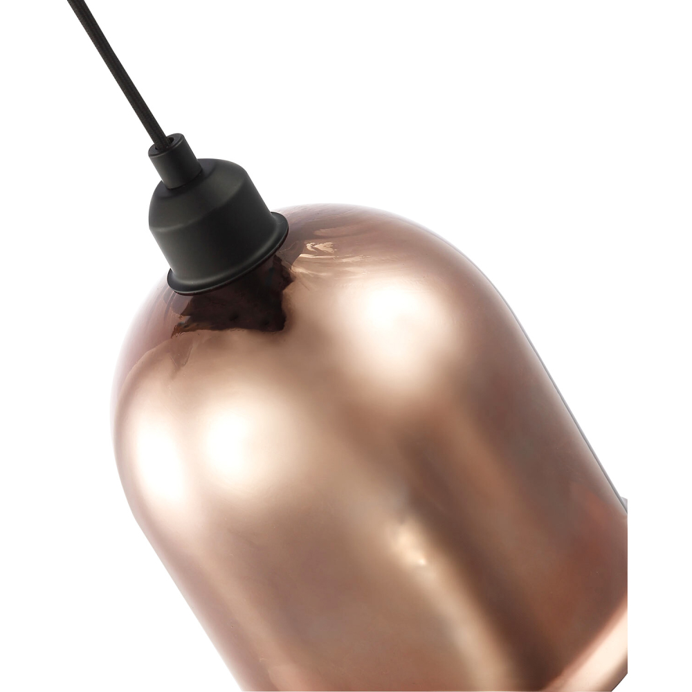 Happy Homewares Bell Shaped Copper Plated Glass Lower Rim Pendant Shade Image 5