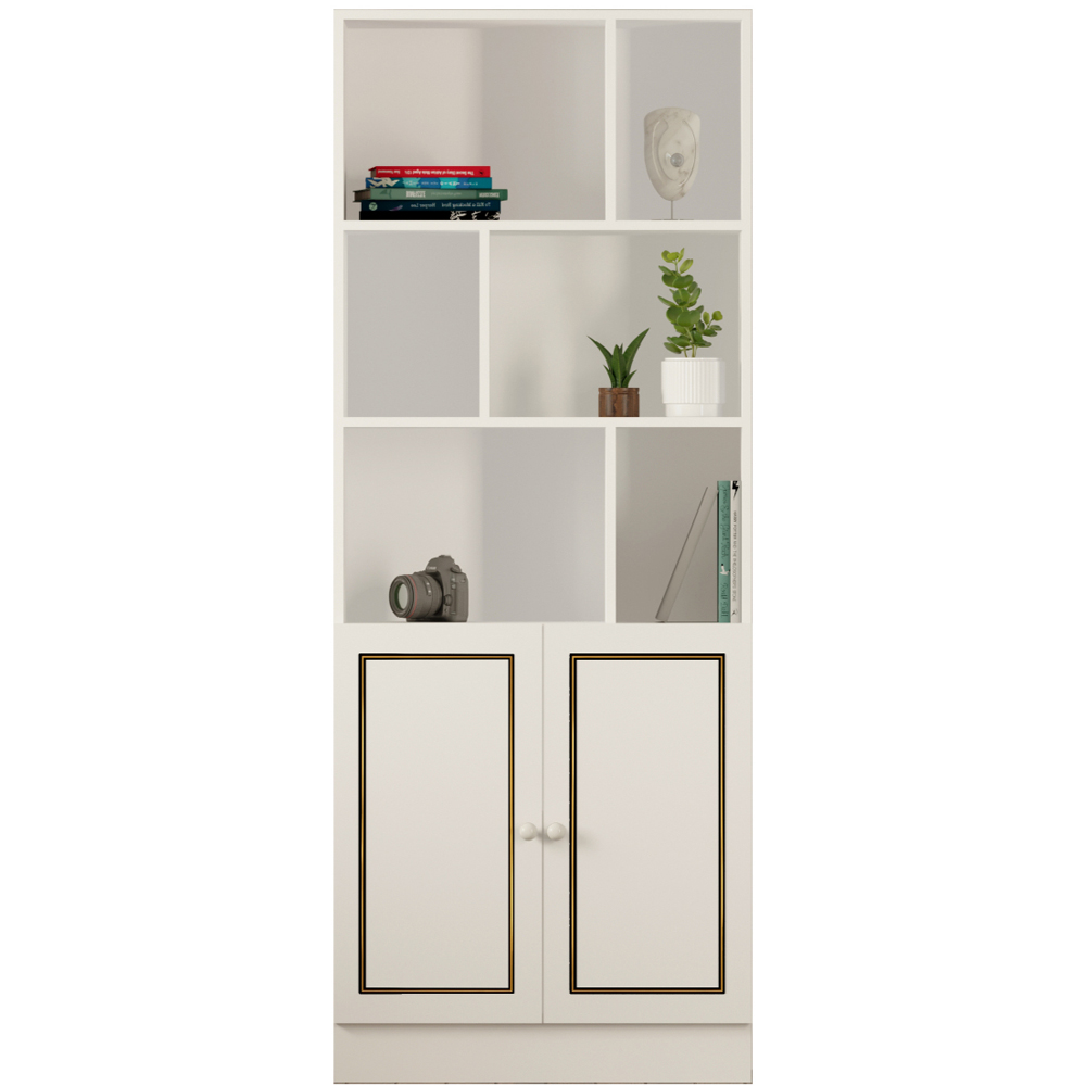 Evu Clement 2 Door White Bookcase Image 2