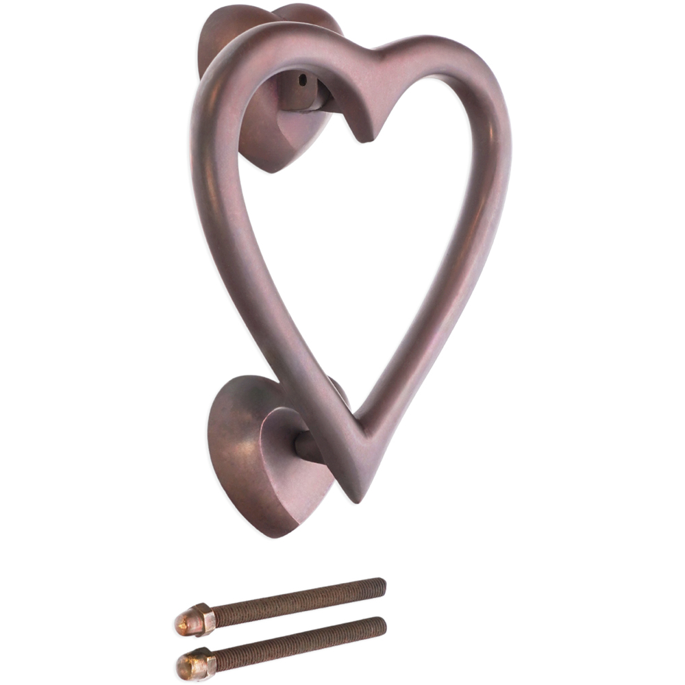 Spira Brass Aged Bronze Heart Door Knocker Image 4