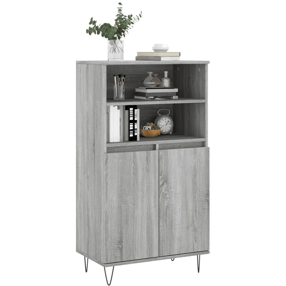vidaXL 2 Door 2 Shelf Grey Sonoma Highboard Image 3