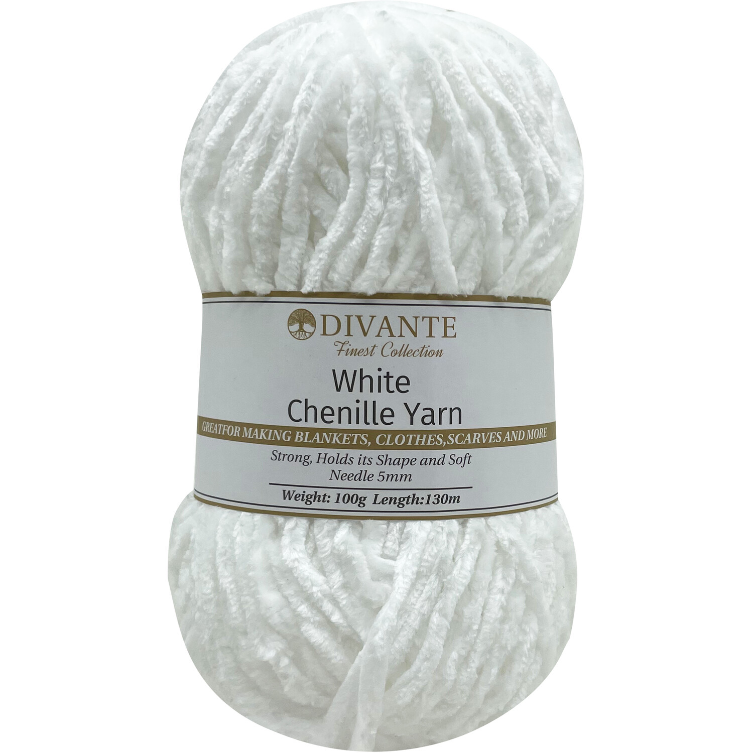 Chenille Yarn White Image 1