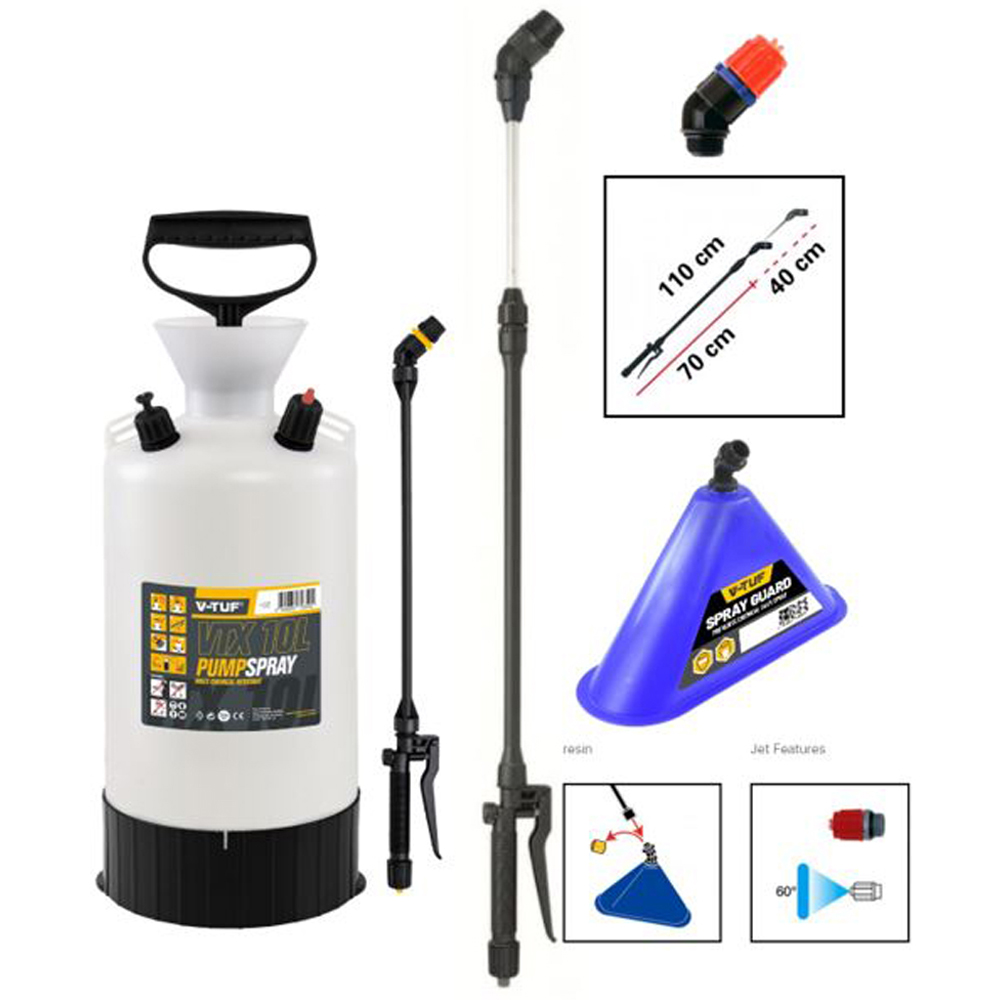 V-TUF Professional Multi Chemical Resistant Sprayer 10L and Spray Hood Kit Image