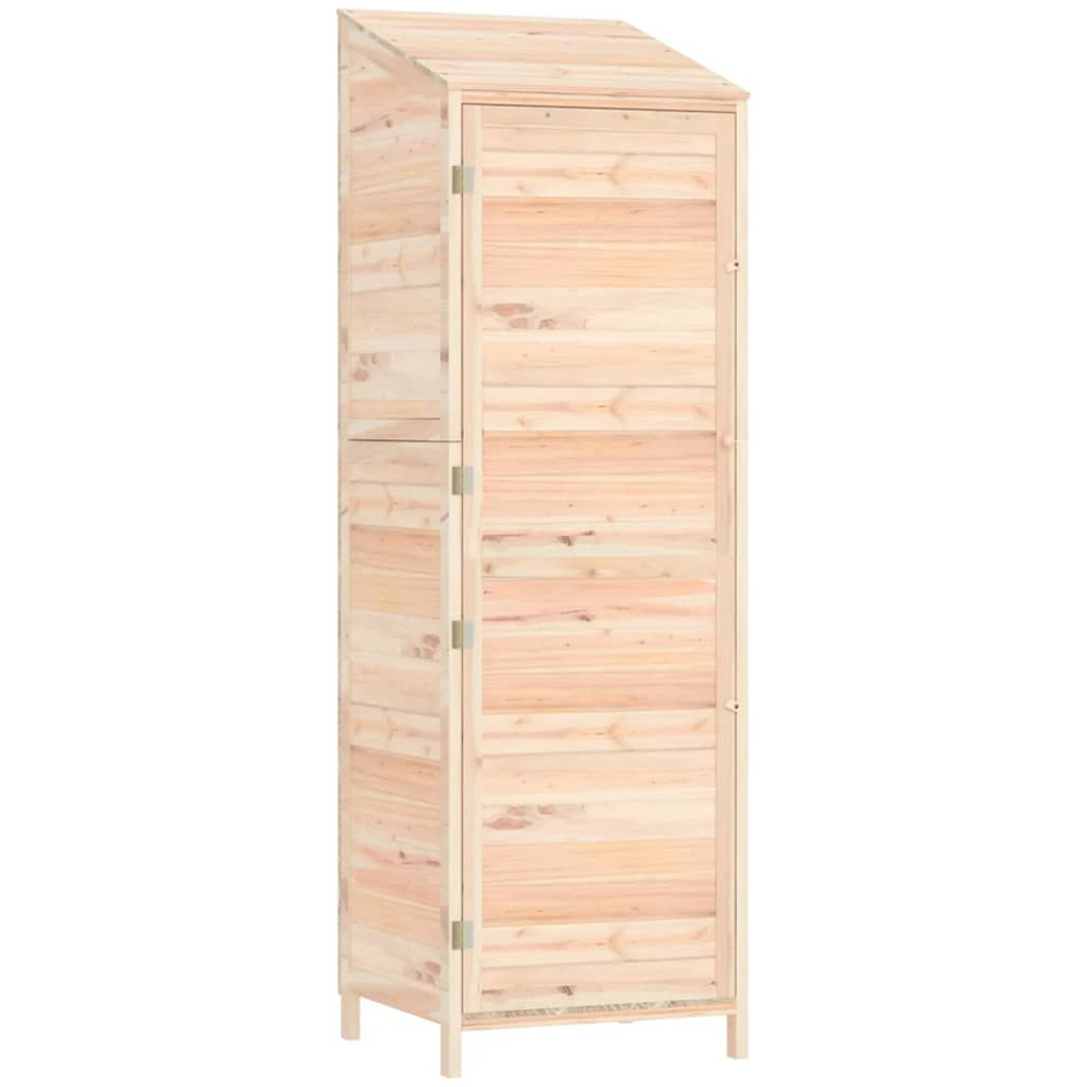 vidaXL 1.8 x 1.7ft Light Brown Wooden Pent Garden Shed Image 1