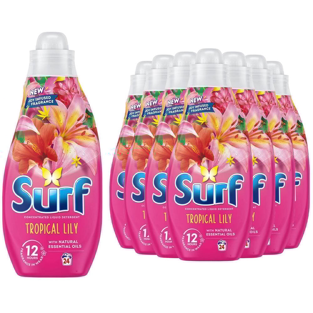 Surf Tropical Lily Laundry Detergent 24 Washes 650ml 8 Pack Image 1