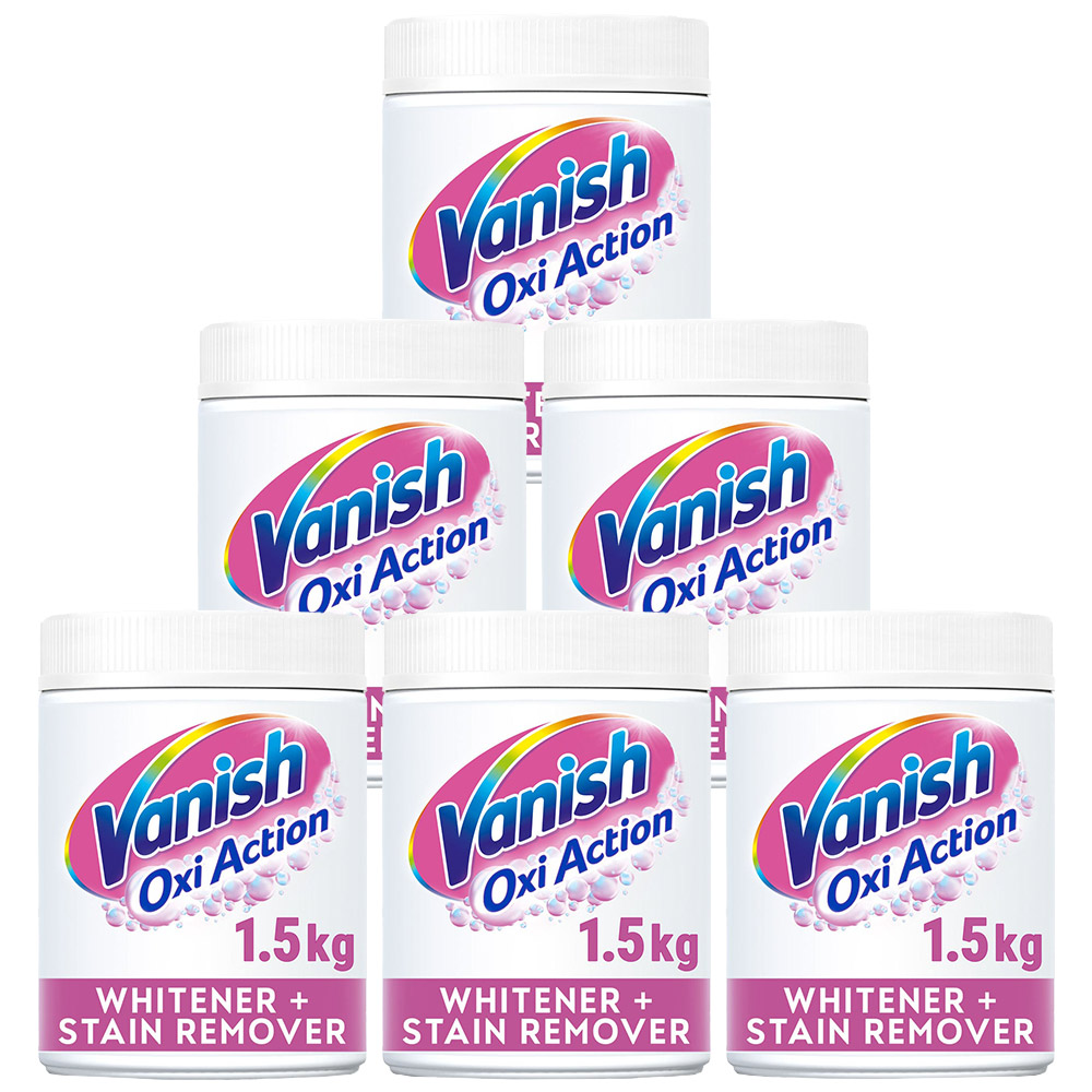 Vanish Oxi Action Fabric Whitener and Stain Remover Case of 6 x 1.5kg Image 1