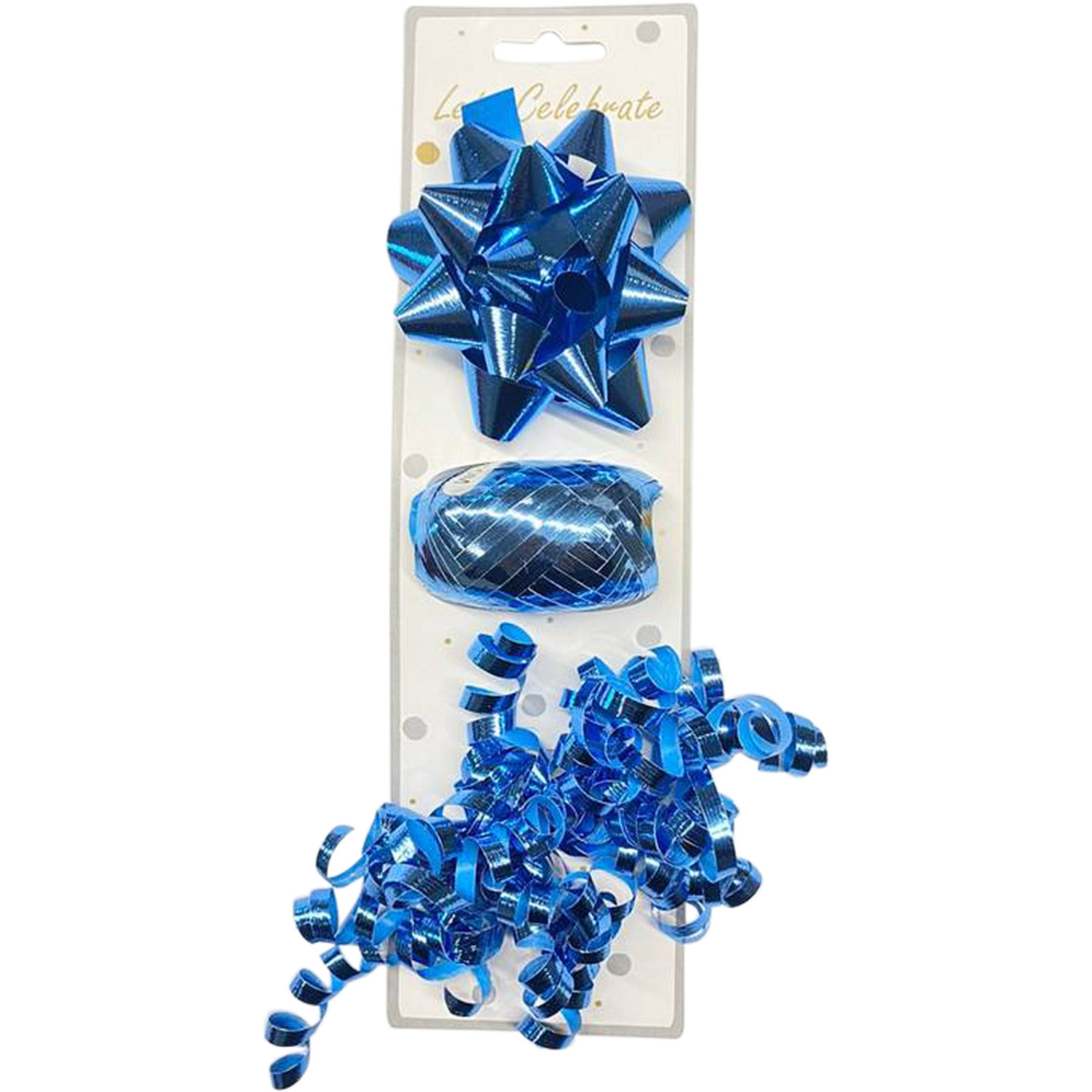 Blue Metallic Star Bow with Ribbon Image