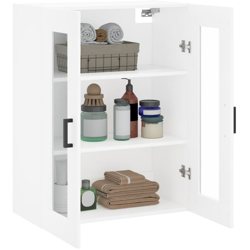 vidaXL 2 Glass Door White Wall Mounted Cabinet Image 5