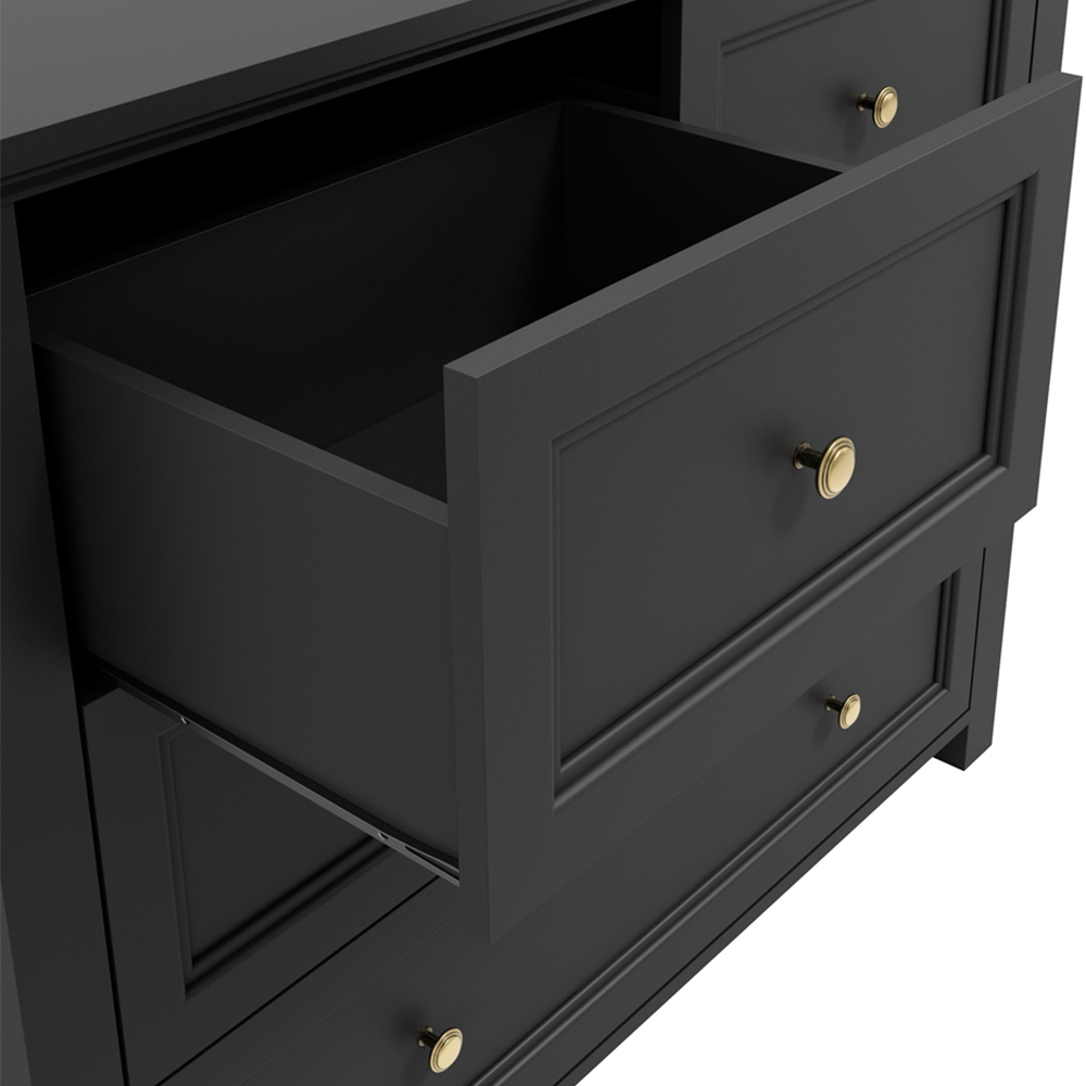 Ives 4 Drawer Black Chest of Drawers Image 6
