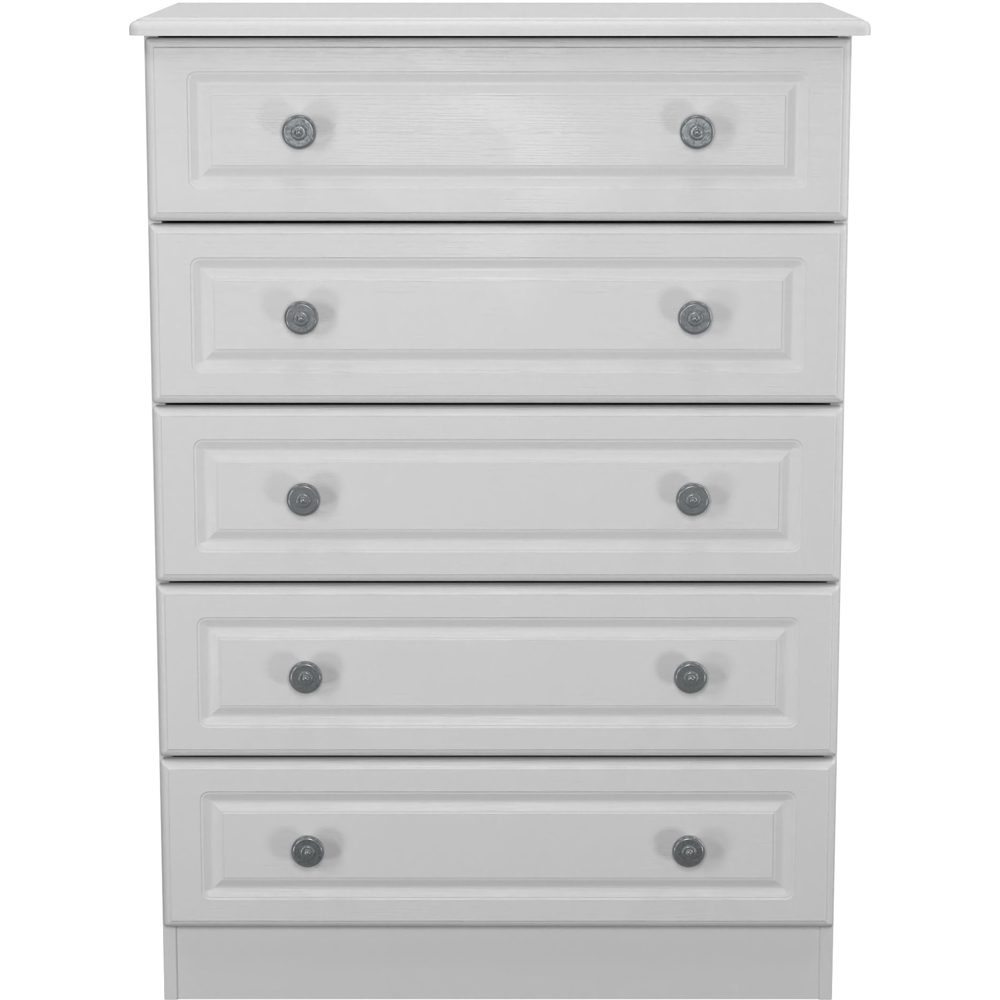 Crowndale Pembroke 5 Drawer Grey Ash Chest of Drawers Ready Assembled Image 2