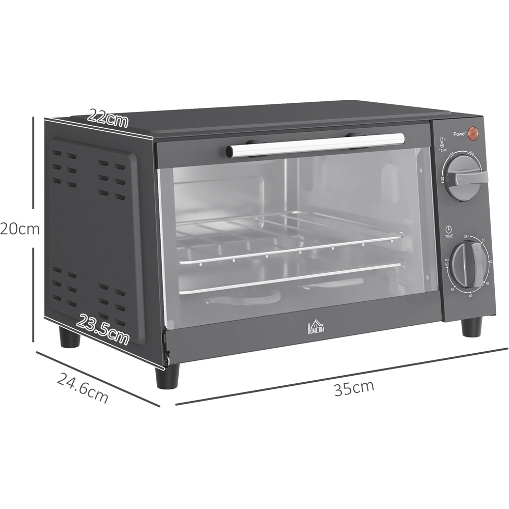 HOMCOM 800-088V70GY Grey 9L Countertop Toaster Oven 750W Image 9