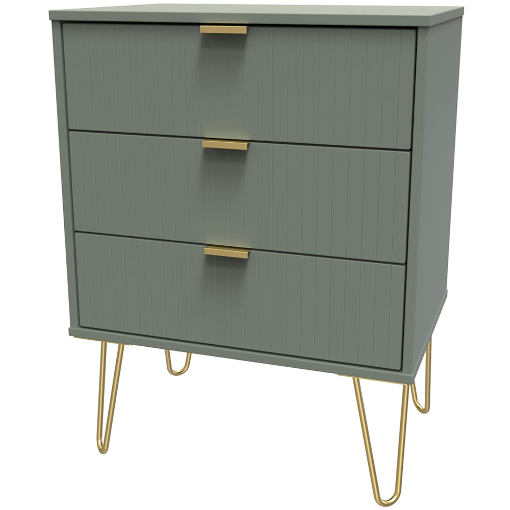 Crowndale 3 Drawer Reed Green Chest of Drawers Ready Assembled Image 2
