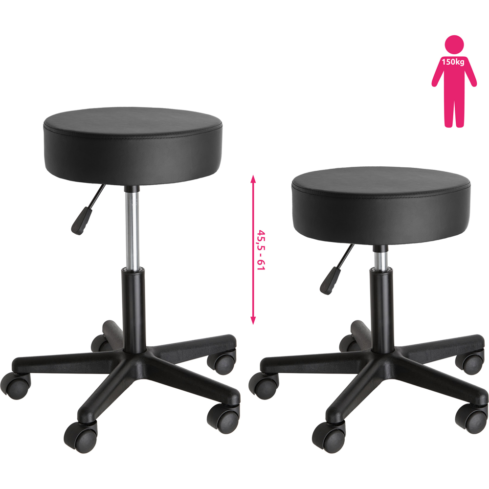 tectake Werner Black Swivel Desk Stool Image 7