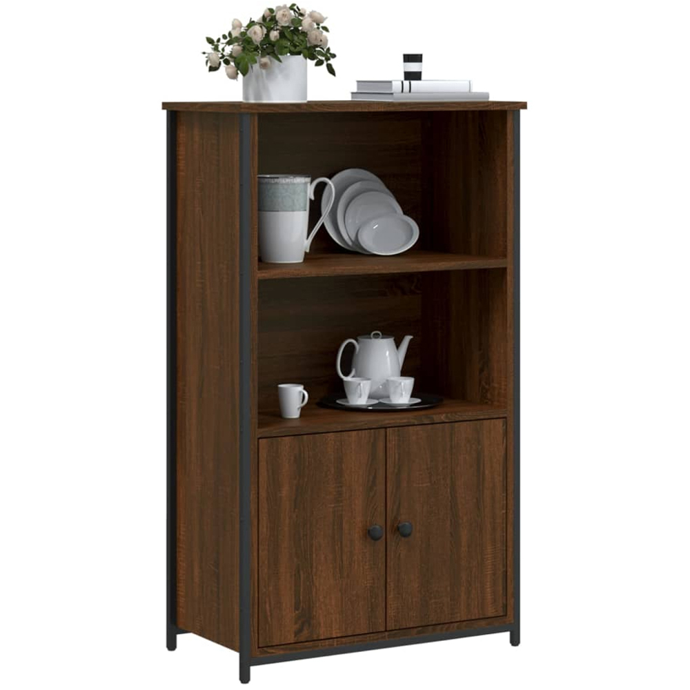 vidaXL 2 Door 2 Shelf Brown Oak Highboard Image 3