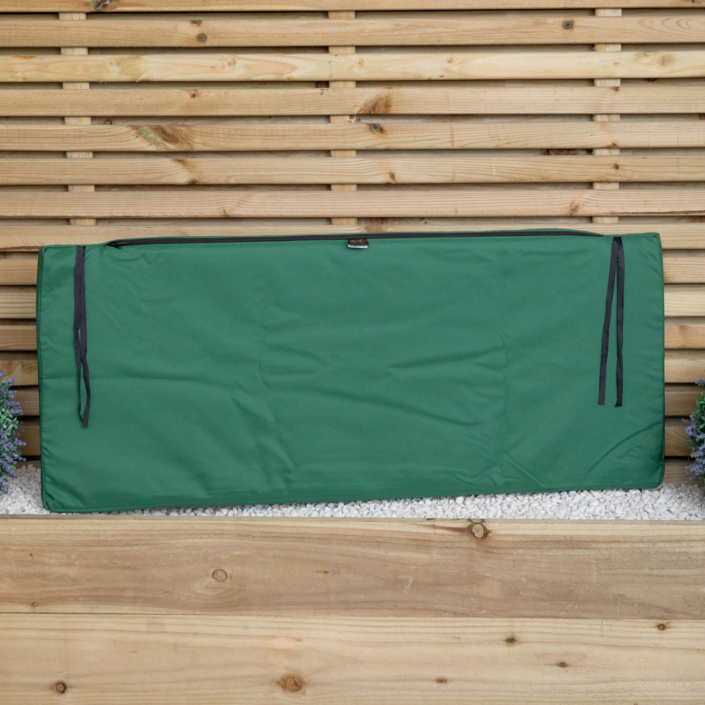 Samuel Alexander 2 Seater Green Wooden Garden Chair Cushion Base 99 x 41cm Image 7