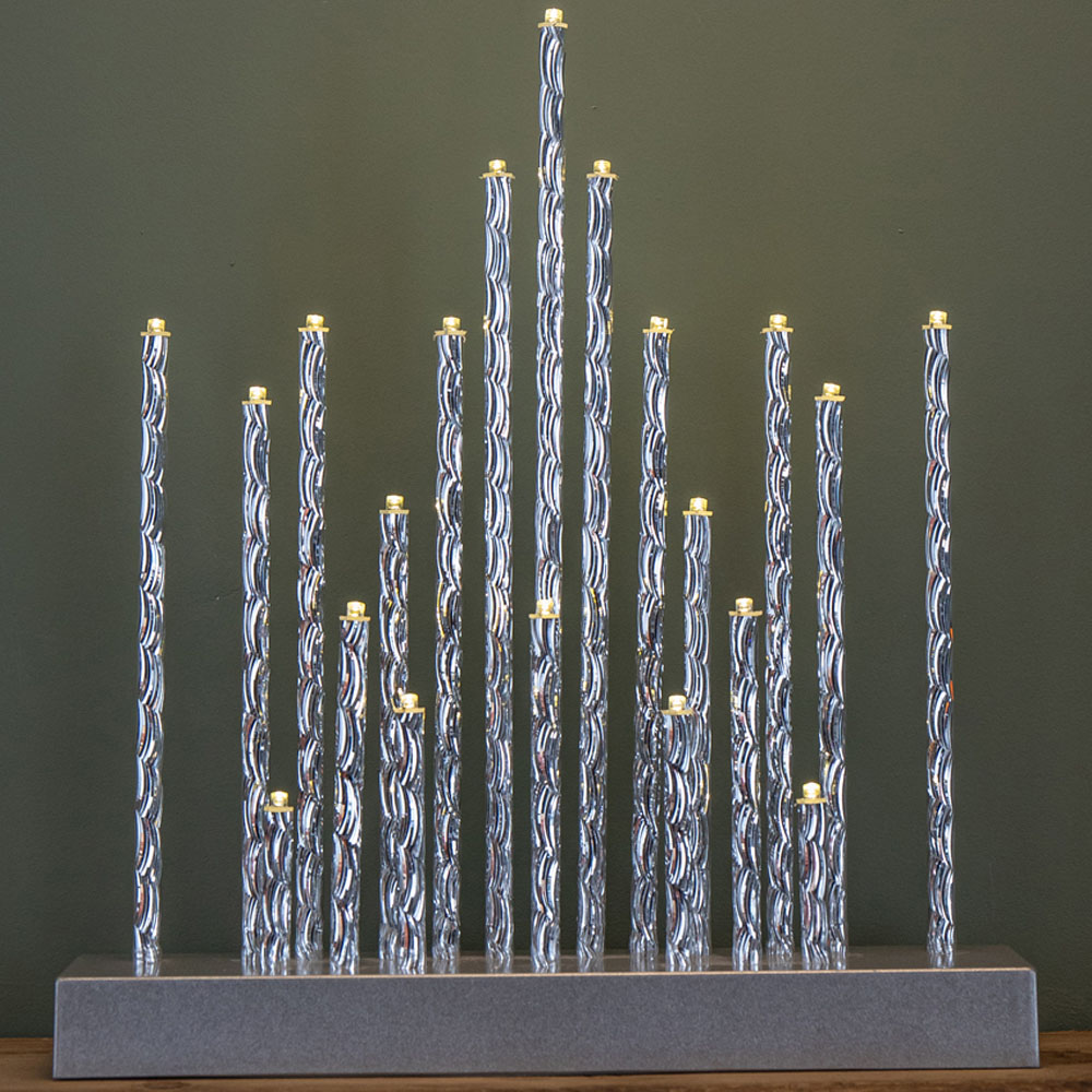 Samuel Alexander 20 Silver LED Candle Bridge 27cm Image 1