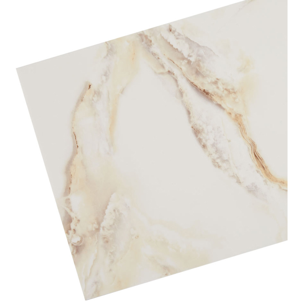 Living and Home Marble Patterned Calacatta White and Yellow PVC Self Adhesive Wall Sticker 10 Pack Image 5