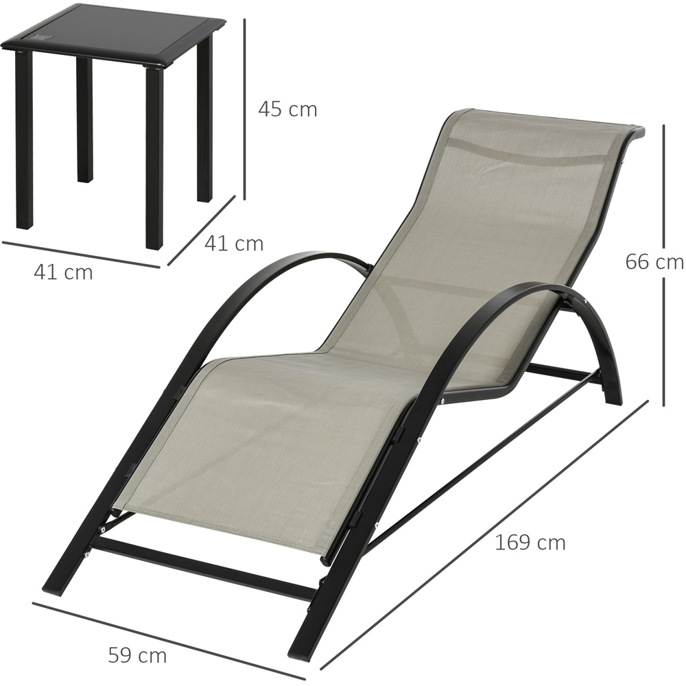 Outsunny 2 Seater Grey Lounge Set Image 7