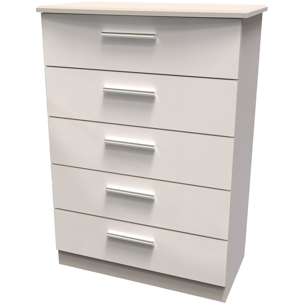 Crowndale Knightsbridge 5 Drawer Kashmir Gloss Chest of Drawers Ready Assembled Image 3