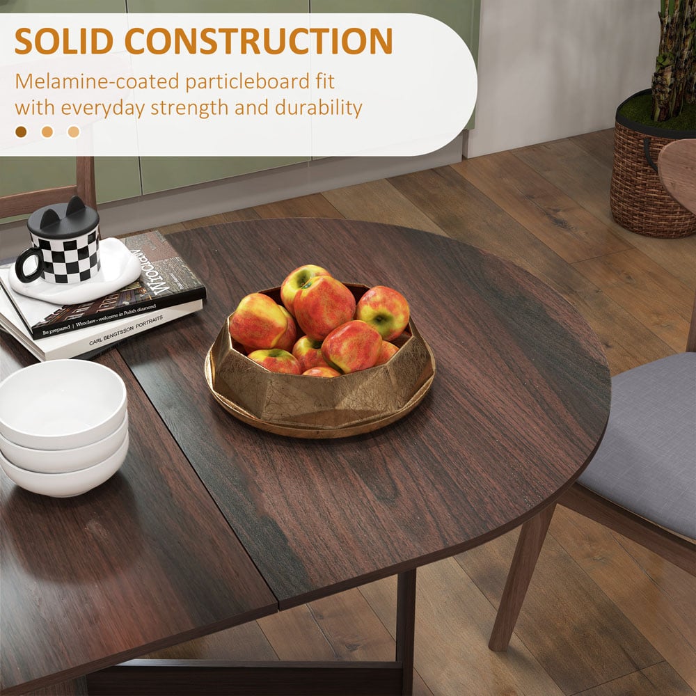 HOMCOM 6 Seater Oval Chocolate Wooden Effect Dining Table Image 7