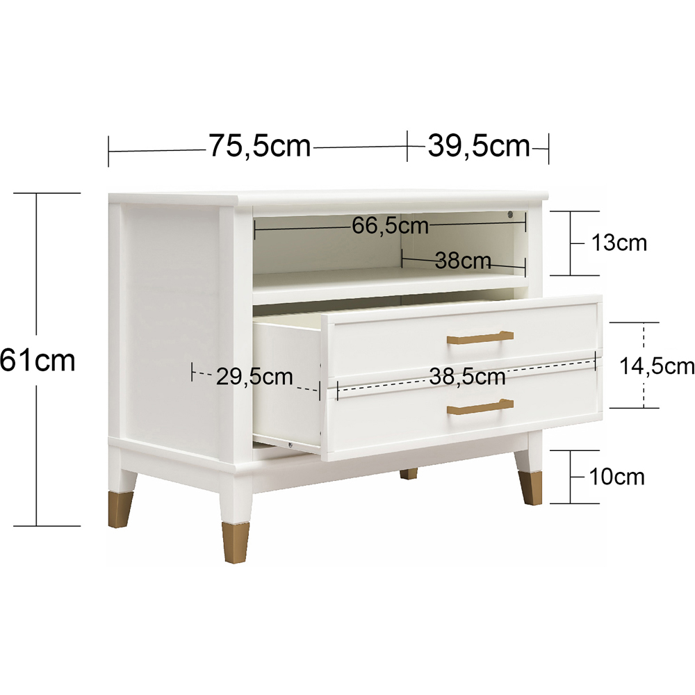 Dorel Westerleigh Single Drawer Single Shelf Pale Green Wide Nightstand Image 8