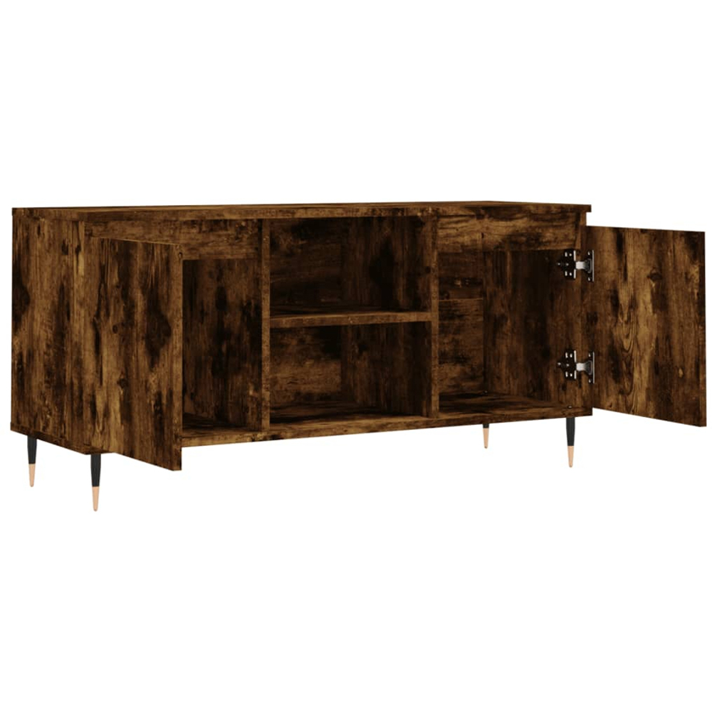 vidaXL 2 Door 2 Shelf Smoked Oak TV Cabinet Image 6