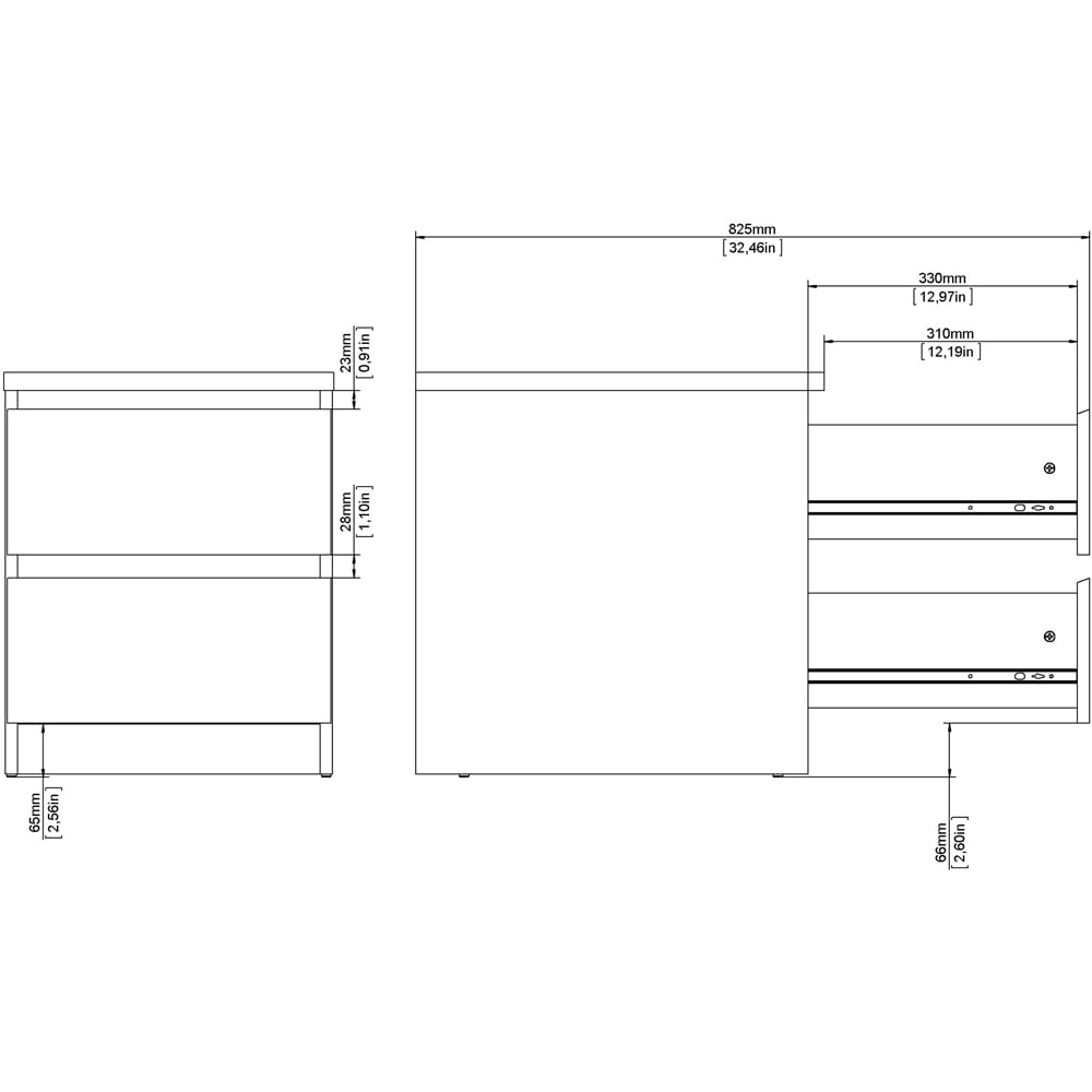 Florence Naia 2 Drawer Cashmere Jackson Hickory Bedside Table Image 9