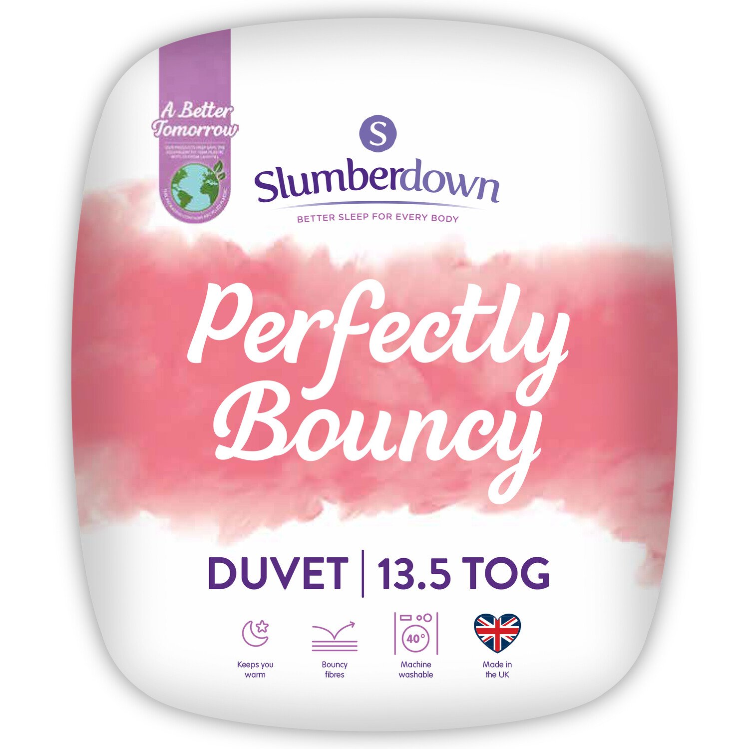 Slumberdown Perfectly Bouncy Duvet - White / Single Image 1