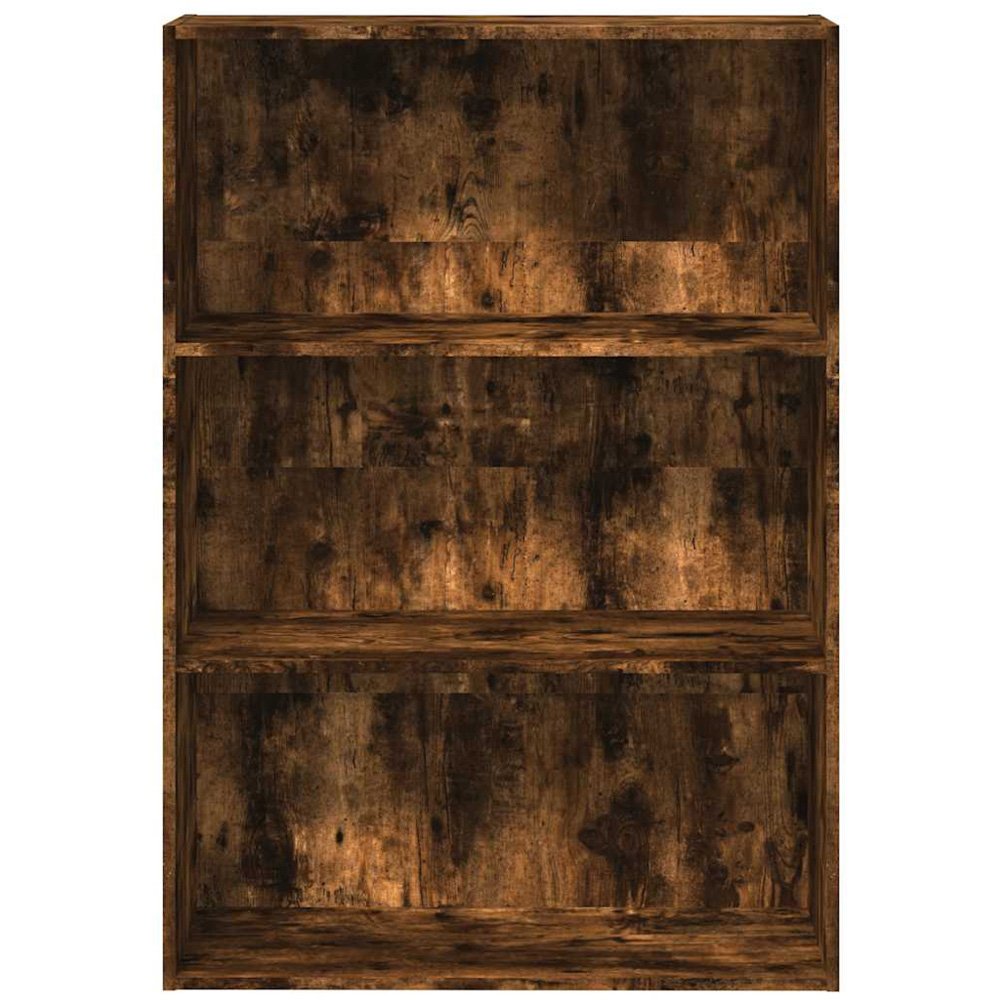 vidaXL 3 Shelf Smoked Oak Bookcase Image 4